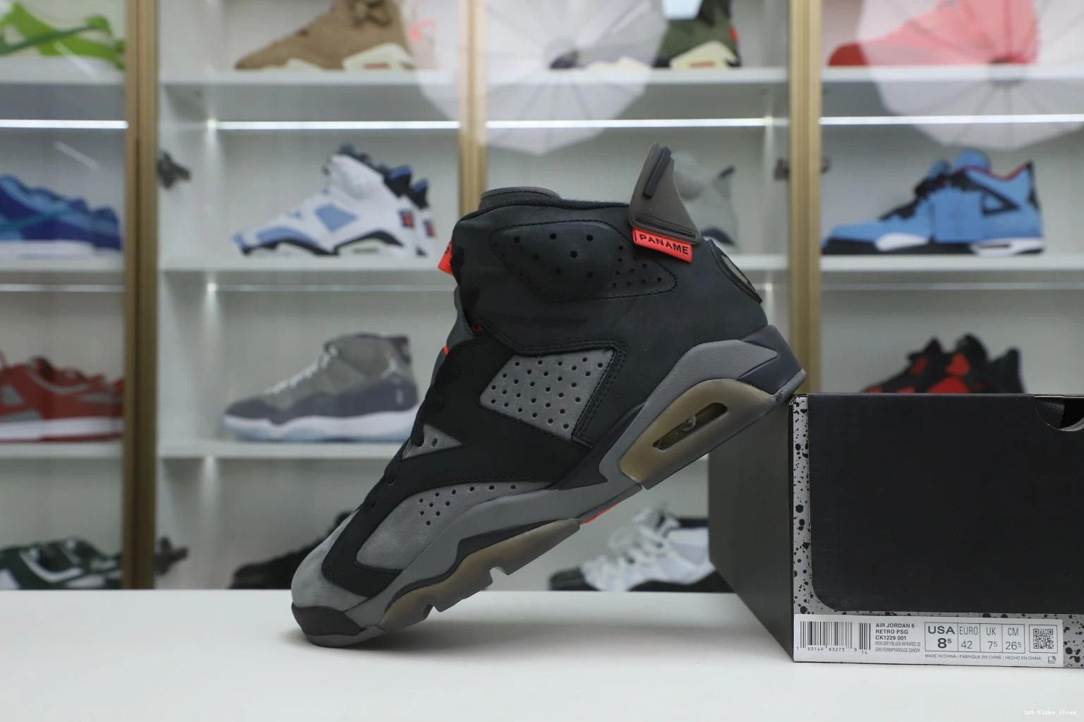 1st Kicks Shoes PARIS X 'IRON UrbanStyle 2004 Kimikick SAINT-GERMAIN 6 GREY' RETRO AIR JORDAN 1109